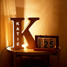 Load image into Gallery viewer, Custom Wooden Engraved Name Wall Light Personalized Night Lights
