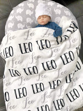 Load image into Gallery viewer, PERSONALIZED MONOGRAM BABY BLANKET
