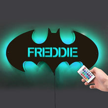 Load image into Gallery viewer, Personalized 12-Color Wooden Bat LED Lamp With Name