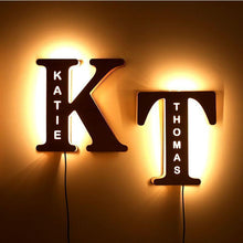 Load image into Gallery viewer, Custom Wooden Engraved Name Wall Light Personalized Night Lights