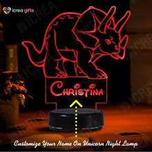 Load image into Gallery viewer, Personalized Dinosaur LED Lamp