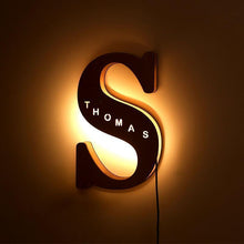Load image into Gallery viewer, Custom Wooden Engraved Name Wall Light Personalized Night Lights