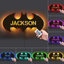 Load image into Gallery viewer, Personalized 12-Color Wooden Bat LED Lamp With Name