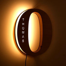 Load image into Gallery viewer, Custom Wooden Engraved Name Wall Light Personalized Night Lights