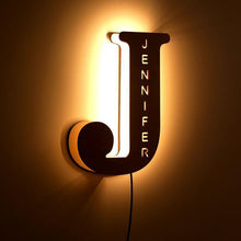 Load image into Gallery viewer, Custom Wooden Engraved Name Wall Light Personalized Night Lights
