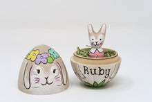 Load image into Gallery viewer, Personalized Penguin Easter Egg with Baby Penguins, Penguin peg doll, hollow wooden egg, Easter gift for kids, Easter basket, wooden toys