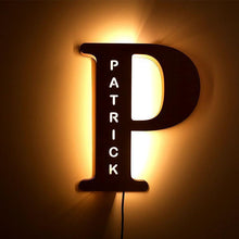 Load image into Gallery viewer, Custom Wooden Engraved Name Wall Light Personalized Night Lights