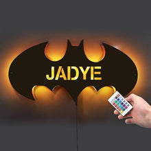 Load image into Gallery viewer, Personalized 12-Color Wooden Bat LED Lamp With Name