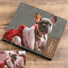Load image into Gallery viewer, Men's Bifold Custom Photo Wallet - Grey Leather