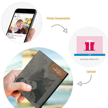 Load image into Gallery viewer, Men's Bifold Engraved Photo Wallet - Gray Leather For Him