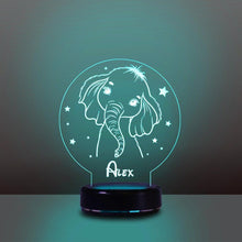 Load image into Gallery viewer, Personalized Name Night Lights for Kids Cartoon Elephant