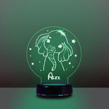 Load image into Gallery viewer, Personalized Name Night Lights for Kids Cartoon Elephant