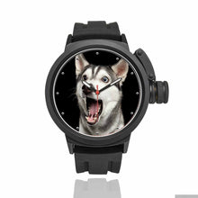 Load image into Gallery viewer, Men's Custom Husky Photo Sport Watch, Plastic Strap