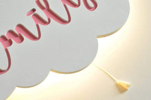 Load image into Gallery viewer, Nature Wall Decor Custom Nursery Name Sign Pink Wooden Letters