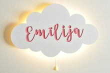 Load image into Gallery viewer, Nature Wall Decor Custom Nursery Name Sign Pink Wooden Letters