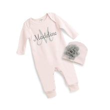 Load image into Gallery viewer, Personalized Newborn Girl Outfit, Custom Baby Girl Name Romper