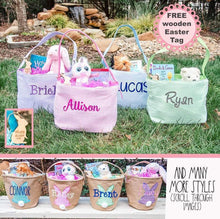 Load image into Gallery viewer, Kids Easter Basket, Monogram Easter Basket, Personalized Easter Basket, Free Easter Name Tag