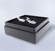 Load image into Gallery viewer, Pair Of Script Name Earrings