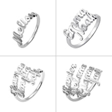 Load image into Gallery viewer, Personalized Multiple Name Ring in Silver
