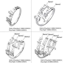 Load image into Gallery viewer, Personalized Multiple Name Ring in Silver
