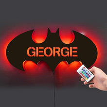 Load image into Gallery viewer, Personalized 12-Color Wooden Bat LED Lamp With Name

