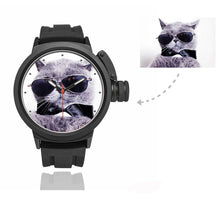 Load image into Gallery viewer, Men's Custom Cat Photo Sport Watch, Plastic Strap
