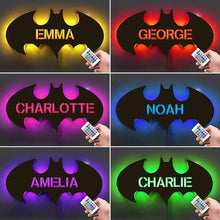 Load image into Gallery viewer, Personalized 12-Color Wooden Bat LED Lamp With Name
