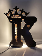 Load image into Gallery viewer, Handmade Customized and Personalized Wooden A to Z Alphabet LED Lamp Gift
