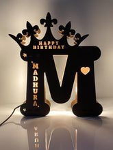 Load image into Gallery viewer, Handmade Customized and Personalized Wooden A to Z Alphabet LED Lamp Gift
