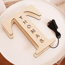 Load image into Gallery viewer, Custom Wooden Engraved Name Wall Light Personalized Night Lights

