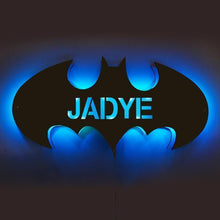 Load image into Gallery viewer, Personalized 12-Color Wooden Bat LED Lamp With Name
