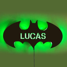 Load image into Gallery viewer, Personalized 12-Color Wooden Bat LED Lamp With Name
