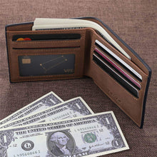 Load image into Gallery viewer, Men's Photo Engraved Bifold Photo Wallet - Blue Leather For Him

