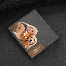 Load image into Gallery viewer, Men's Bifold Custom Photo Wallet - Grey Leather
