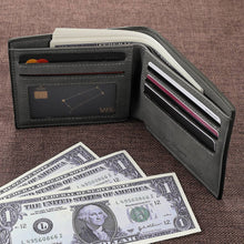 Load image into Gallery viewer, Men's Bifold Custom Photo Wallet - Grey Leather
