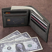 Load image into Gallery viewer, Men's Photo Engraved Bifold Photo Wallet - Gray Leather For Him
