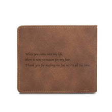 Load image into Gallery viewer, Men's Engraved Photo Wallet Brown For Him
