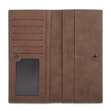 Load image into Gallery viewer, Men's Photo Engraved Long Style Bifold Photo Wallet - Brown Leather For Him
