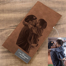 Load image into Gallery viewer, Men's Photo Engraved Long Style Bifold Photo Wallet - Brown Leather For Him
