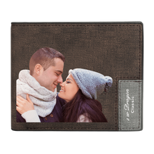 Load image into Gallery viewer, Men's Bifold Custom Photo Wallet - Coffee Leather For Him
