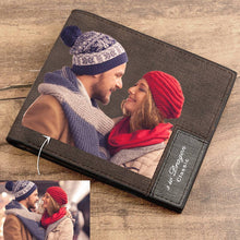 Load image into Gallery viewer, Men's Bifold Custom Photo Wallet - Coffee Leather For Him
