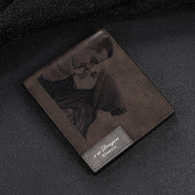 Load image into Gallery viewer, Men's Photo Engraved Bifold Photo Wallet - Brown Leather
