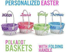 Load image into Gallery viewer, Kids Easter Basket, Monogram Easter Basket, Personalized Easter Basket, Free Easter Name Tag
