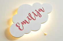 Load image into Gallery viewer, Nature Wall Decor Custom Nursery Name Sign Pink Wooden Letters
