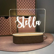 Load image into Gallery viewer, Personalised Name Children's Night Light - Nursery Lamp - Custom Baby Gift
