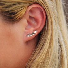 Load image into Gallery viewer, Pair Of Script Name  Earrings

